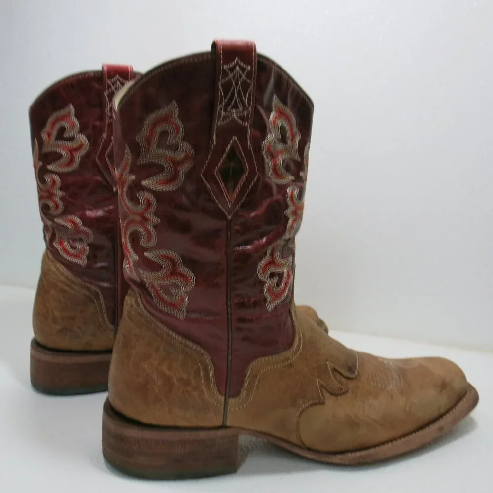 J. B. Dillon Reserve Two Tone Leather Western Kicker Boots Footwear Men's 11.5